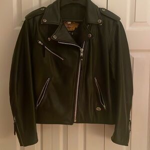 HD leather riding jacket sz M